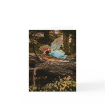 Tranquil Fairy in a Daffodil Field - Folded Card
