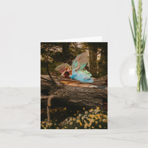 Tranquil Fairy in a Daffodil Field - Folded Card