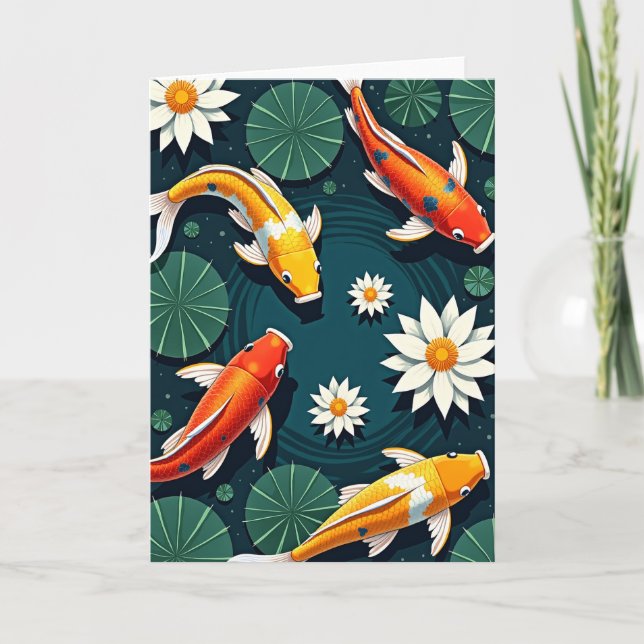 Tranquil Fish Birthday Card (Front)