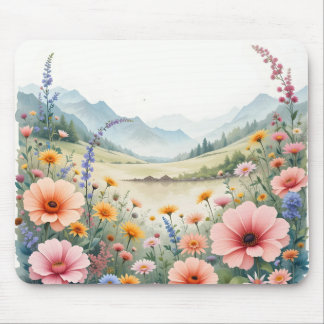 Tranquil Floral Meadow Mouse Pad