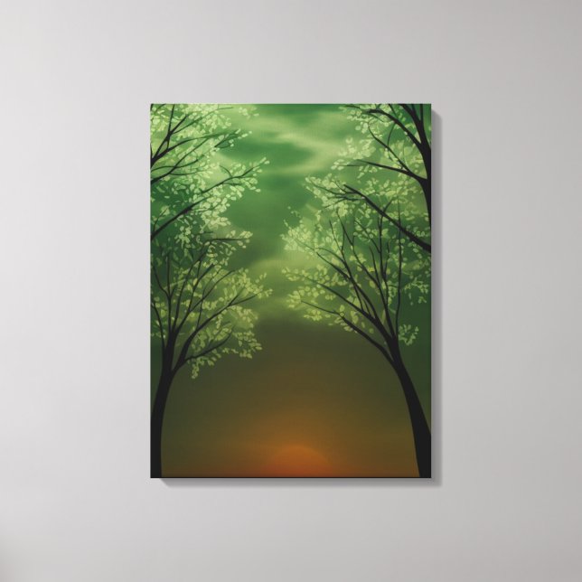 Tranquil Forest at Dusk Canvas Print (Front)