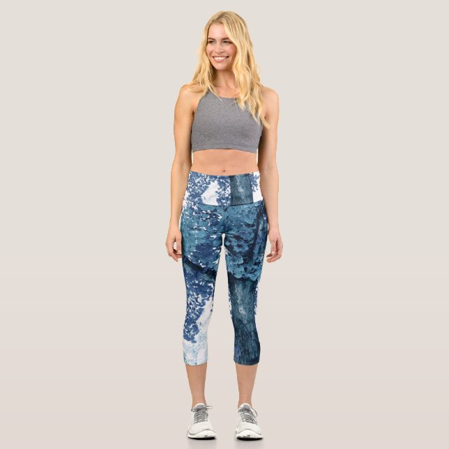 Tranquil Ginkgo Dream 4 #art #tree Capri Leggings (Front)