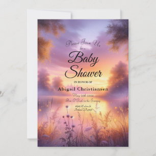 Tranquil Glow of Evening by the Lake Invitation