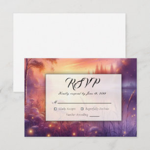Tranquil Glow of Evening by the Lake RSVP Card