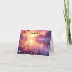 Tranquil Glow of Evening by the Lake Thank You Card