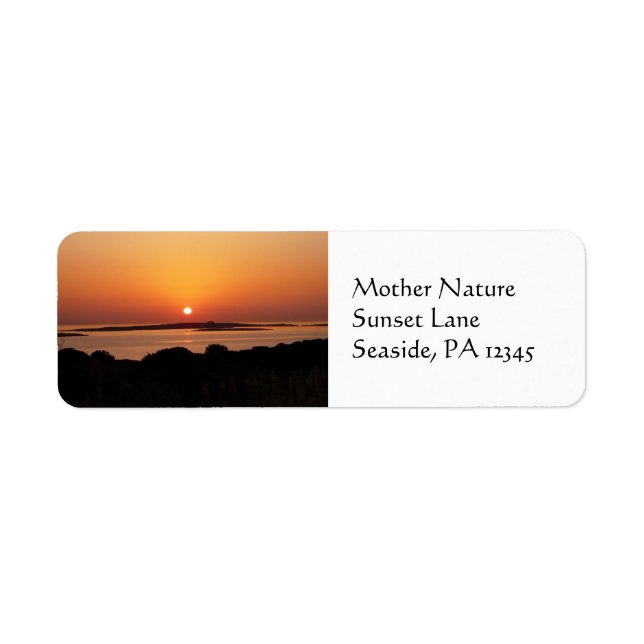 Tranquil Greek Sunset Return Address Labels (Front)