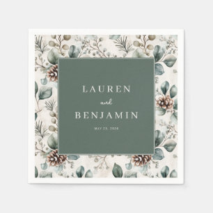 Tranquil Green Botanical Napkin