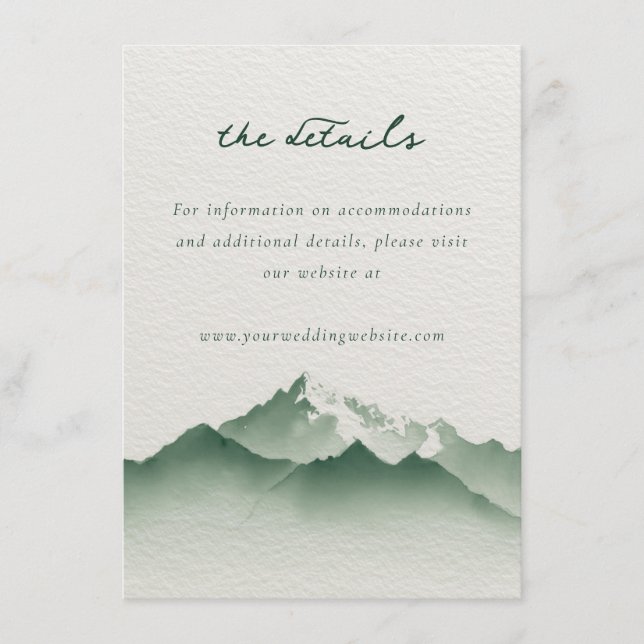 Tranquil Green Mountain Landscape Enclosure Card (Front)