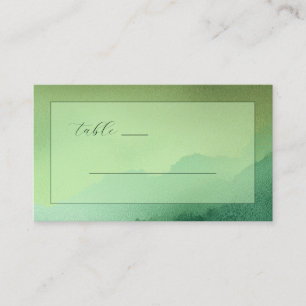 Tranquil Green Watercolor Calligraphy Place Card