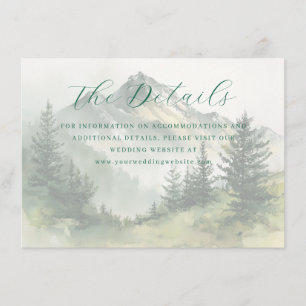 Tranquil Green Watercolor Mountain Landscape Enclosure Card