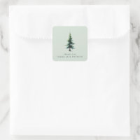 Tranquil Green Watercolor Tree