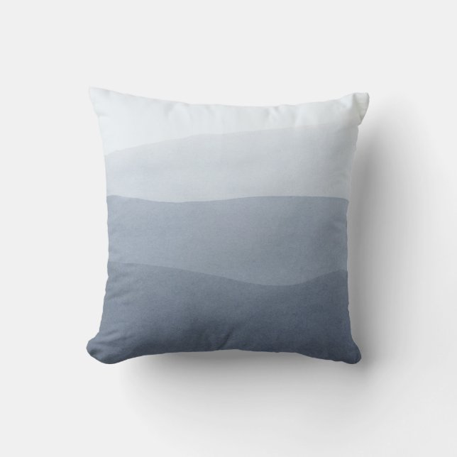 Tranquil Grey Abstract Landscape Cushion (Front)
