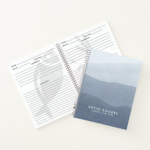 Tranquil Grey & White Gradation Modern Design Notebook