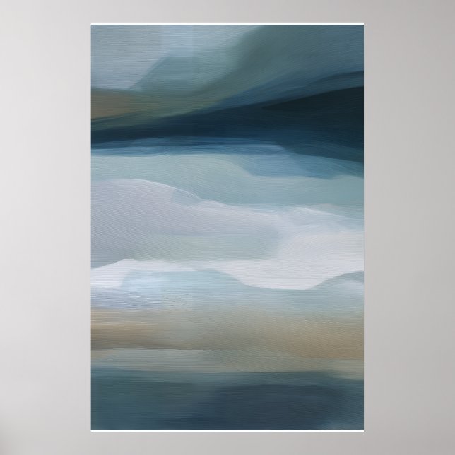 Tranquil Horizon Abstract Landscape Poster (Front)