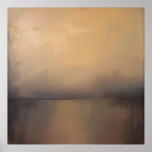 Tranquil Horizon – Soft Abstract Landscape Art Pri Poster