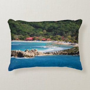 Tranquil Island Paradise Labadee Haiti Decorative Cushion