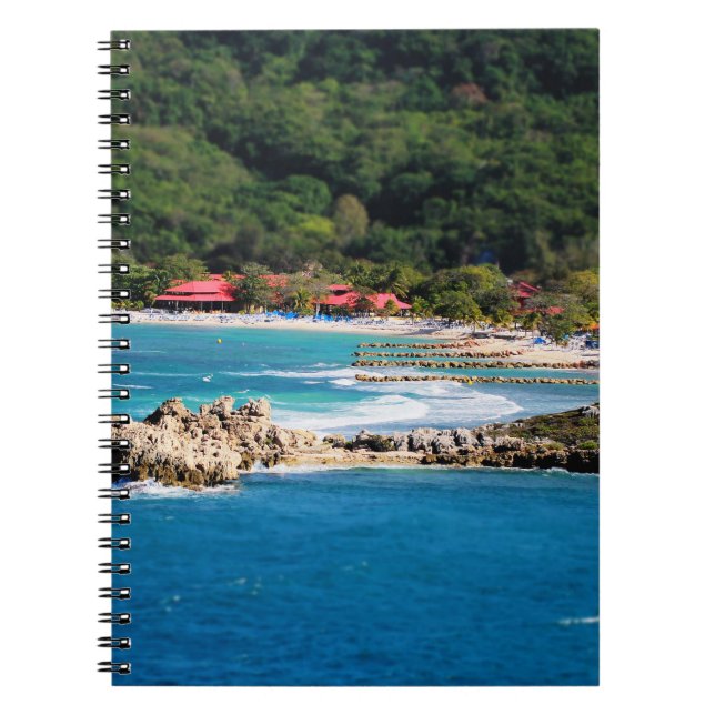 Tranquil Island Paradise Labadee Haiti Spiral Notebook (Front)