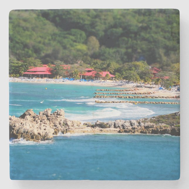 Tranquil Island Paradise Labadee Haiti Stone Coaster (Front)