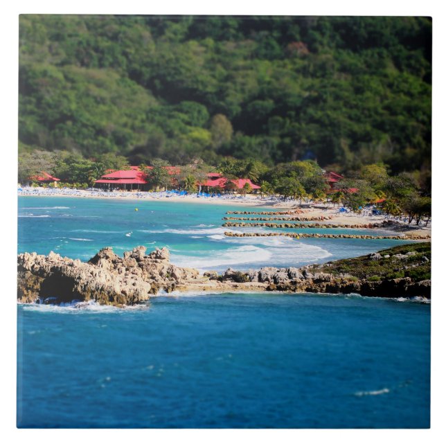 Tranquil Island Paradise Labadee Haiti Tile (Front)