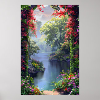Tranquil Japanese Garden Archway Poster