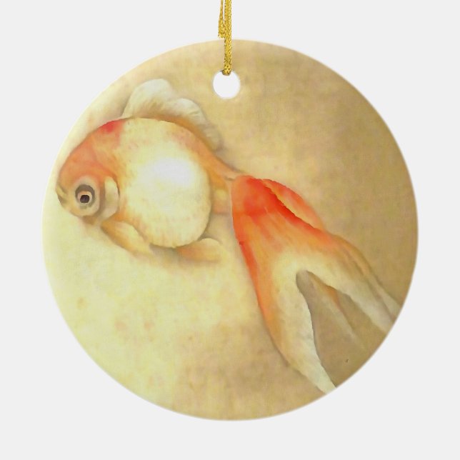 Tranquil Japanese Goldfish Ceramic Tree Decoration (Back)