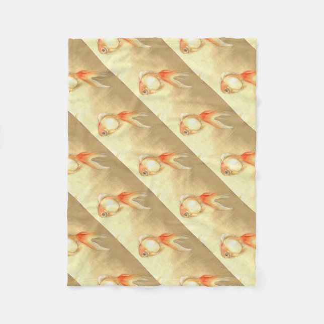 Tranquil Japanese Goldfish Fleece Blanket (Front)