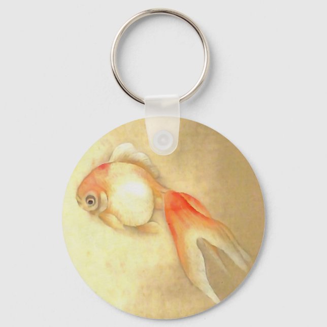 Tranquil Japanese Goldfish Key Ring (Front)