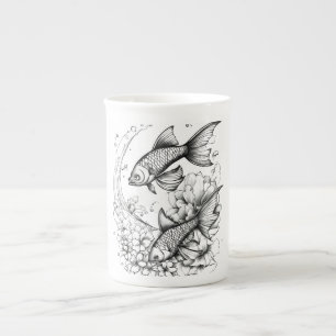 Tranquil Koi Pond Bone China Mug