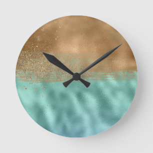 Tranquil Lagoon Colourful Abstract Pattern Round Clock