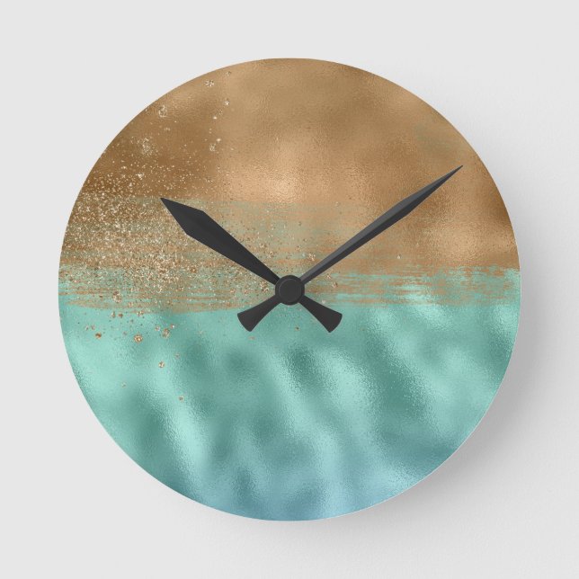 Tranquil Lagoon Colourful Abstract Pattern Round Clock (Front)
