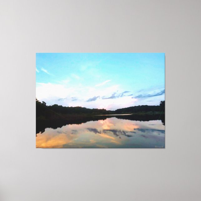 Tranquil Lake at Sunset Canvas Print (Front)