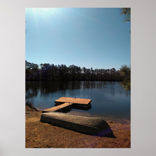 Tranquil Lake Dock Poster (Front)