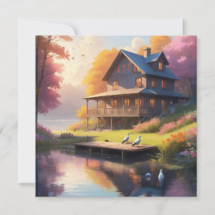 tranquil lakeside charming wooden house