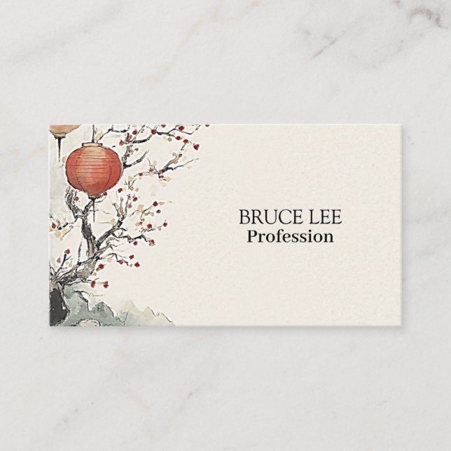 Tranquil Lanterns of Spring Business Card (Front)