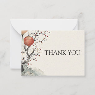 Tranquil Lanterns of Spring Thank You Card