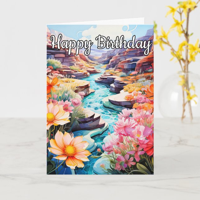 Tranquil Late Summer Day On The Cheek Card (Yellow Flower)