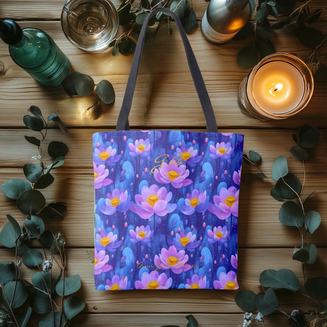 Tranquil Lotus Blossom Wellness Tote Bag (Creator Uploaded)