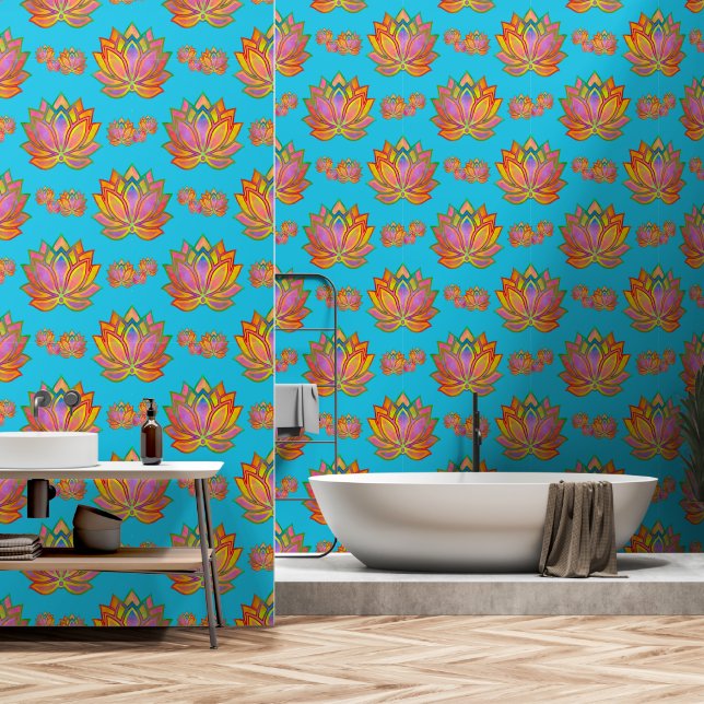 Tranquil Lotus Dreams Wallpaper (Bathroom)