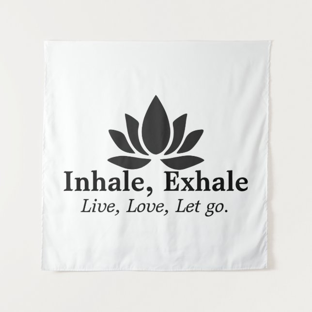 Tranquil Lotus: Inhale, Exhale Inspiration  Tapestry (Front)