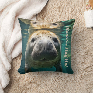 Tranquil Manatee Embrace: Customisable Hug Hub Cushion