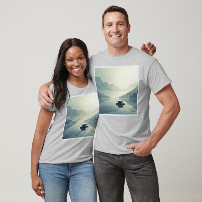 Tranquil Mountain Lake Serenity T-Shirt (Unisex)