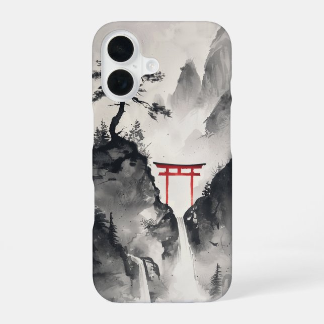 Tranquil Mountain Scene iPhone 16 Case (Back)