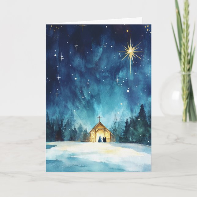 Tranquil Nativity Night Card (Front)