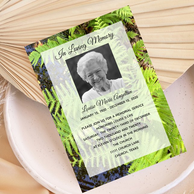 Tranquil Nature Memorial Service Invitation (Creator Uploaded)