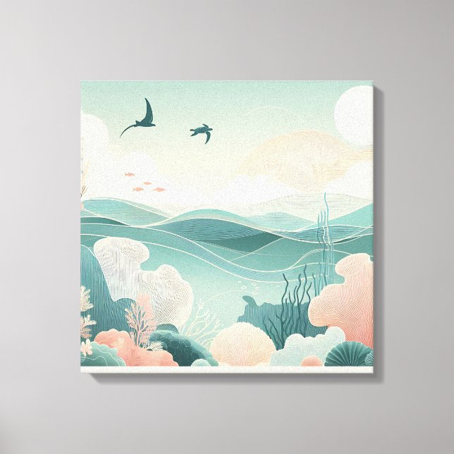 Tranquil Ocean Wall Art – Coastal Beach Waves (Front)