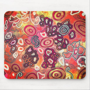 Tranquil Oval Corals Original Abstract Artwork Mouse Pad