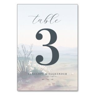 Tranquil Pastel Desert Landscape Table Number