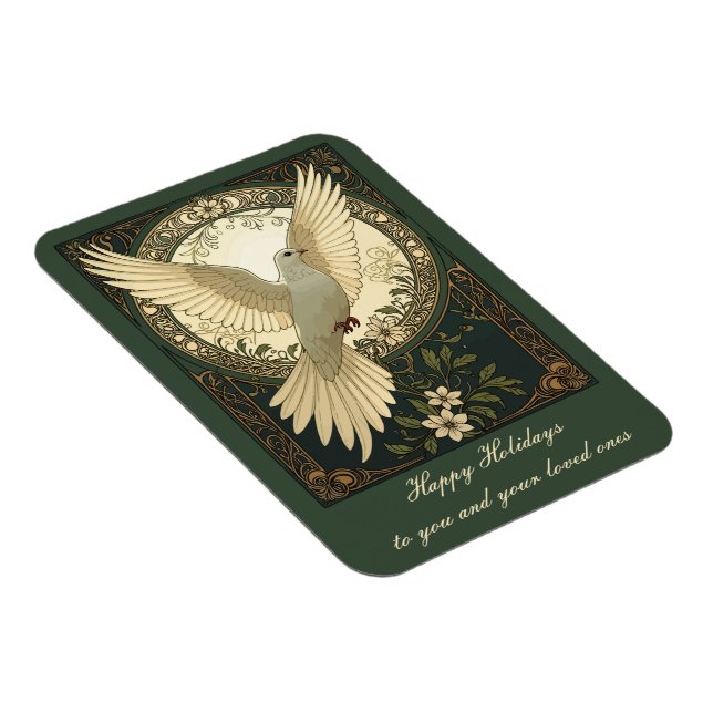 Tranquil Peace Dove And Nature Illustration Magnet (Right Side)