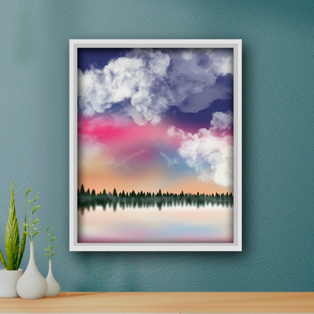 Tranquil Pink Sky Bali Scenic Landscape  Poster (Creator Uploaded)