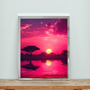 Tranquil Pink Sunset Photo Print
